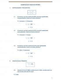 EJEMPLOS DE TASAS DE INTERÉS. Página 1