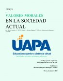 Valores morales en la sociedad actual