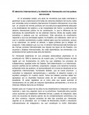 El derecho internacional y la relación de Venezuela con los países del mundo