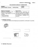 EVALUACIÓN DE LENGUAJE Y COMUNICACIÓN