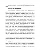 Acta de constitucion de sociedad de responsabilidad limitada