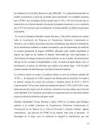EVALUACIÓN DEL IMPACTO DE LOS PROGRAMAS DE TRANSFERENCIA MONETARIA CONDICIONADA EN LA REDUCCIÓN DE LA POBREZA EN HONDURAS (2009-2013). Página 10