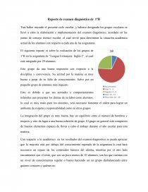 Reporte examen diagnostico primer año de secundaria. Página 1