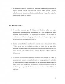EVALUACIÓN DEL IMPACTO DE LOS PROGRAMAS DE TRANSFERENCIA MONETARIA CONDICIONADA EN LA REDUCCIÓN DE LA POBREZA EN HONDURAS (2009-2013). Página 30