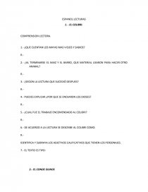 PREGUNTAS LIBRO DE LECTURAS 4° EL COLIBRI. Página 1