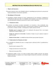 Instructivo Priorización de Proyectos. Página 1