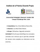 Análisis de la Práctica Docente Propia. LA VIDA COTIDIANA