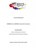 PLAN DE NEGOCIOS NOMBRE DE LA EMPRESA: Natura Bio Cosmetics