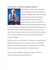 PHILIP KOTLER, EL PADRE DEL MARKETING MODERNO - Documentos de Investigación  - gilda yepez