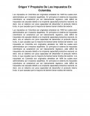 Origen De Los Impuestos En Colombia