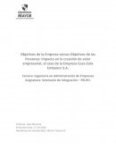 Objetivos de la empresa vs Objetivos de las personas Caso de la Empresa Coca-Cola Embonor S.A.