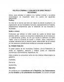 POLÍTICA CRIMINAL Y CONJUNTO DE DIRECTRICES Y DECISIONES