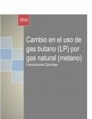 Cambio en el uso de gas butano (LP) por gas natural (metano)