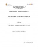 RESULTADOS DE EXAMEN DE DIAGNOSTICO