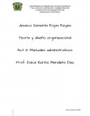Teoría y diseño organizacional Act 8. Manuales administrativos
