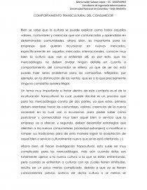 COMPORTAMIENTO TRANSCULTURAL DEL CONSUMIDOR. Página 1