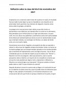 Reflexión sobre la clase del día 8 de noviembre del 2017