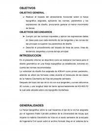 Diseño geométrico horizontal de una via. Página 1