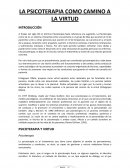 PSICOTERAPIA COMO CAMINO A LA VIRTUD