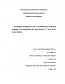 Estrategias pedagógicas para la sensibilización ambiental dirigidas a los estudiantes de 1año sección “F” de la U.E.N Sergio Medina
