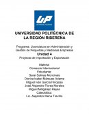 Unidad 4 Proyecto de Importación y Exportación