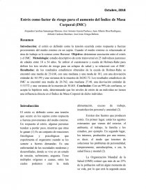 Estrés como factor de riesgo para el aumento del Índice de Masa Corporal (IMC). Página 1