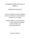 CAUSAS Y CONSECUENCIAS DE LA OBESIDAD INFANTIL EN NIÑOS DE 6 A 12 AÑOS, DESDE EL AÑO 2010 A LA ACTUALIDAD