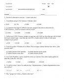 Escuela Rural EVALUACION DE MATEMATICAS s/r