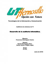 Desarrollo de la auditoria informática. Página 1