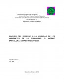 ANÁLISIS DEL DERECHO A LA IGUALDAD DE LOS HABITANTES DE LA COMUNIDAD EL INGENIO BARCELONA, ESTADO ANZOÁTEGUI.