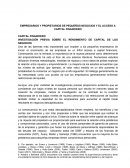 EMPRESARIOS Y PROPIETARIOS DE PEQUEÑOS NEGOCIOS Y EL ACCESO A CAPITAL FINANCIERO