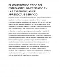 EL COMPROMISO ÉTICO DEL ESTUDIANTE UNIVERSITARIO EN LAS EXPERIENCIAS DE APRENDIZAJE-SERVICIO. Página 1