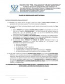 TALLER DE OBSERVACIÓN INSTITUCIONAL PAUTAS DE CONVIVENCIA PARA EL CICLO 2017