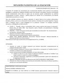 REFLEXIÓN FILOSOFICA DE LA EDUCACION