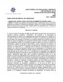 RESOLUCION INCIDENTAL DE LIQUIDACION