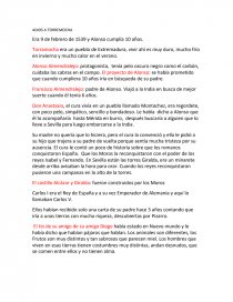 Resumen libro alonso un conquistador de 10 años. Página 1