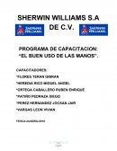 PROGRAMA DE CAPACITACION: “EL BUEN USO DE LAS MANOS”.
