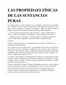 Las propiedades fisicas de las sustancias puras