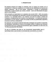 PROYECTO - MATEMATICAS. Página 1