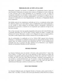 PROGRAMA DE ACCIÓN ANUAL 2019. Página 1