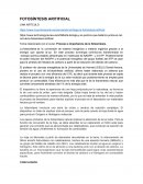 FOTOSÍNTESIS ARITIFICIAL