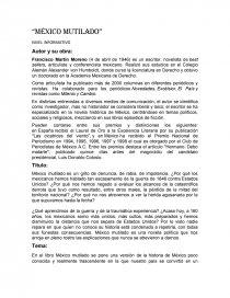 “México Mutilado” NIVEL INFORMATIVO. Página 1