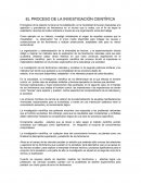 EL PROCESO DE LA INVESTIGACIÓN CIENTÍFICA