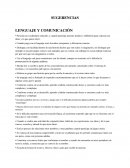 SUGERENCIAS LENGUAJE Y COMUNICACIÓN