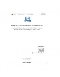 PROGRAMA NACIONAL DE FORMACIÓN EN ADMINISTRACIÓN EVALUACIÒN DEL SISTEMA DE CONTROL INTERNO PARA EL INVENTARIO DE LADISTRIBUIDORA ANDILARA C.A. Página 1