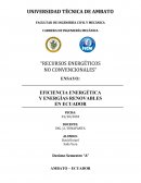EFICIENCIA ENERGÉTICA Y ENERGÍAS RENOVABLES EN ECUADOR