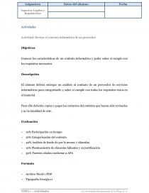 Revisar el contrato informático de un proveedor. Página 1