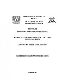 REFLEXION SOBRE MI PRÁCTICA DOCENTE. Página 1