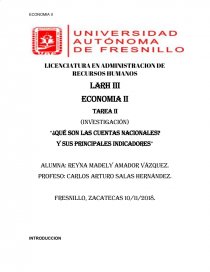 “¿QUÉ SON LAS CUENTAS NACIONALES? Y SUS PRINCIPALES INDICADORES”. Página 1