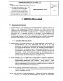 MEMORIA DE CALCULO ELECTRICAS